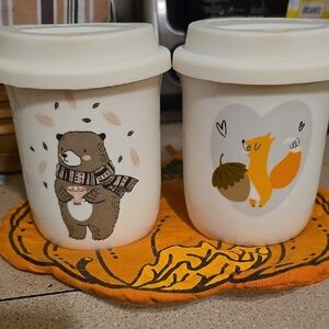 Cute Animal Ceramic Coffee Mugs with Lids